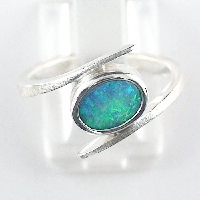 🦚 Opalring aus 935er Sterling Silber mit einem 0,44 ct. Crystal Opal Unkategorisiert online kaufen 🦚 Opalring aus 935er Sterling Silber mit einem 0,44 ct. Crystal Opal Unkategorisiert online kaufen