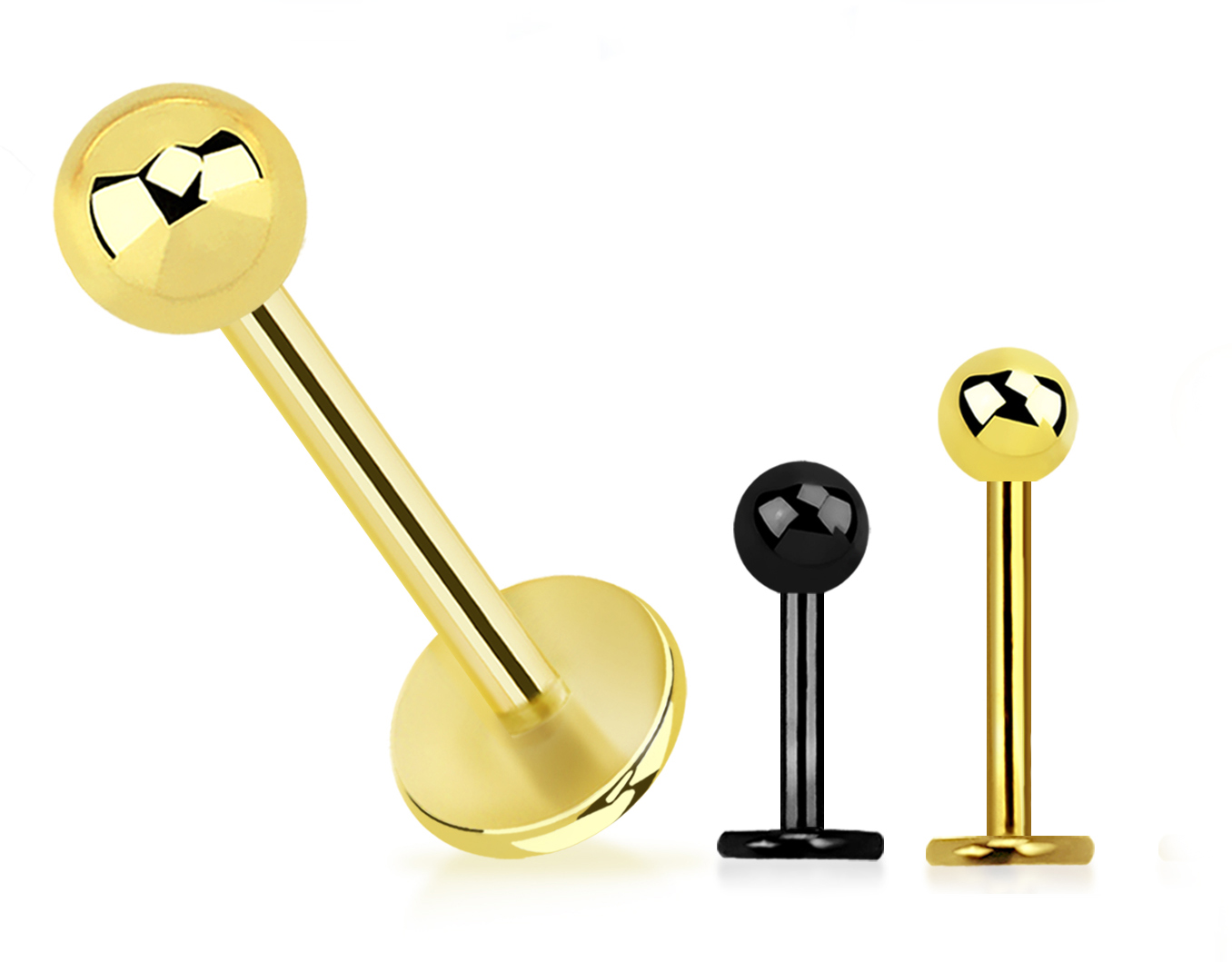 🦚 Piercing Labret Titan G23 mit 3mm-Kugel schwarz goldfarbig 0.8mm Stabstärke Unkategorisiert online kaufen
