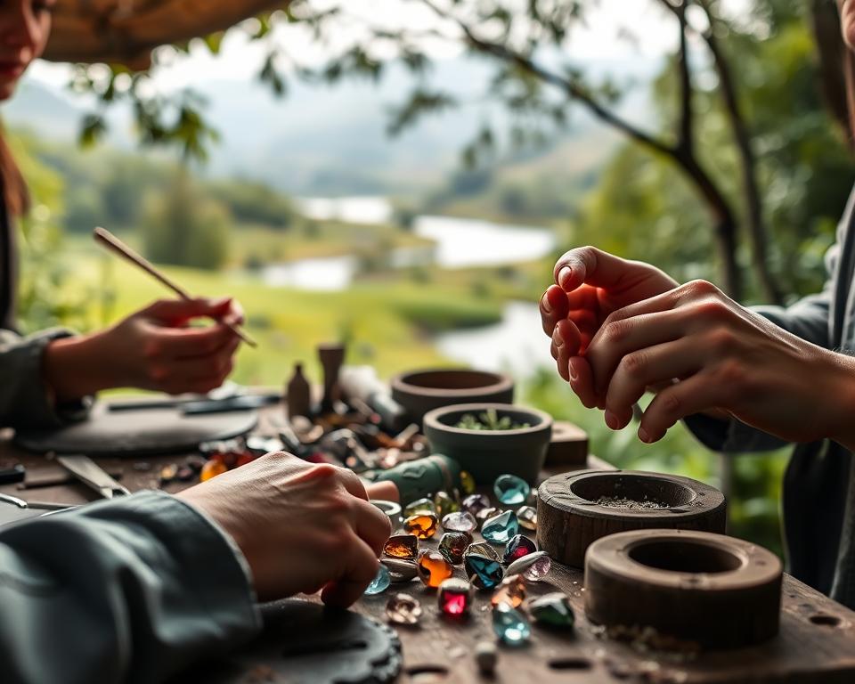 Nachhaltiger Schmuck Produktion